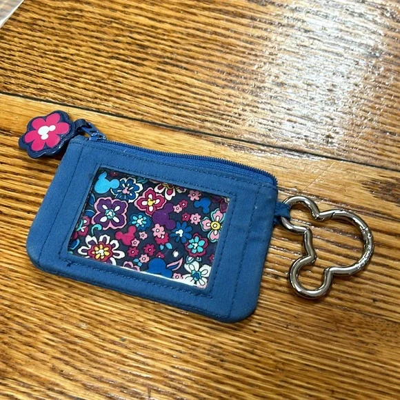 Vera Bradley + Disney Sensational Six ID zipper pouch w/Mickey shaped key ring. - Picture 9 of 11